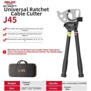 DELIXI | Ratchet Cable Cutter Gear Type Manual Cable Cutting Pliers