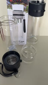 Glass Water Bottle With Tea Infuser Filter Tea Separation