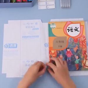 10แผ่น (S/M/L) กระดาษห่อหนังสือแบบใสมีกาวในตัว / ปกป้องกัน / ฟิล์มกันน้ำลายเพชร / ปกหนังสือพร้อมสติกเกอร์ชื่อ