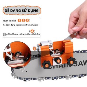 Bộ Dụng Cụ Mài Cưa Xích Cầm Tay Với Dụng Cụ Mài Tay Quay 4 Đầu Mài Cacbua Đa Năng Kẹp Ống Dẫn Hướng Mở Rộng Cho Cưa Xích 4-22 Inch