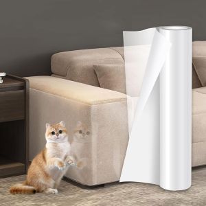 Generic Cat Scratch Furniture Protector Thick Vinyl Couch Protector Clear Self-Adhesive Cat Tape for Furniture Sofa Door Walls