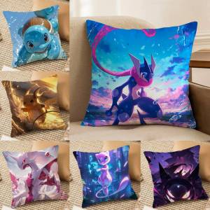 Bandai | Pokemon Legendary Beasts Anime Plush Pillow Cover Soft Short Plush Cushion Cover For Sofa Bedroom Home Decor Gift