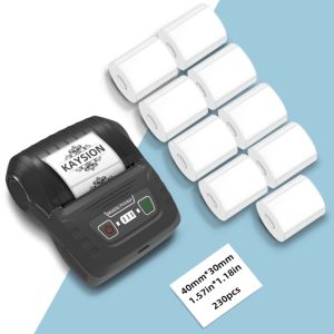 KAYSION Portable Printer with 9 Rolls of Labels Bluetooth Sticker Maker Machine Barcode Printer for Clothing Jewelry Retail