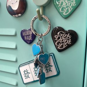 Tokyo Harajuku Human Made Blue Bottle Keychain Collaborative Metal Pendant Creative Gift Keychain Festival Supplies