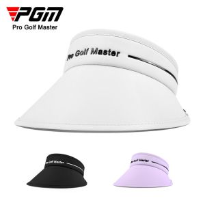 PGM Golf Women Casual Cap Sunscreen Large Brim Breathable Visor with Sweatband Design White Black Purple Sunshade Hat MZ048