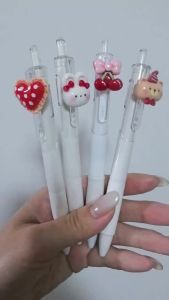 4Pcs Cute Bear Bunny Gel Pens 0.5mm Large Capacity Black Ink Press Gel Pen Student Writing Pen Back to School Stationery