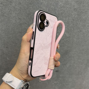 Pink Snow Mountain Pattern Phone Case Compatible with  16 17 16Promax 15Pro 14 Full Cover Built-In Lens Film Couple New Model