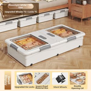 BOENIN | Home Use Flat With Wheels Drawer Type Storage Box