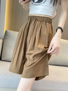Ice Silk Wide Leg Pants for Women Thin Style High Waist Loose Fit Casual Mid Length Work Clothing Summer New Arrival 2024