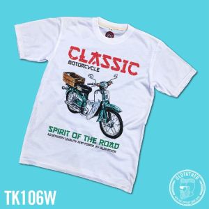 เสื้อยืดคอกลมแขนสั้น ผ้าTK พิมพ์ระบบ Sublimation นุ่ม สวมใส่ สบาย ระบายอากาศไม่ร้อน ( รหัสสินค้า TK 106 )