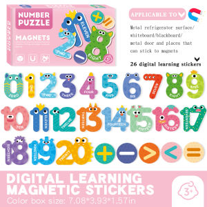 Kids Letters Numbers Animal Vehicle Refrigerator Sticker Magnetic Cognitive Matching Puzzle Educational Toys For Children