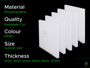 PP / Polypropylene Sheet White Custom Cut-to-Size /  中文 / DS Brand