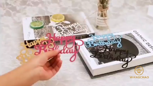 50pcs 5 màu sắc chúc mừng sinh nhật bánh mặt lớp sáng bóng sinh nhật bánh mặt lớp cupcake mặt lớp bánh trang trí bên cung cấp