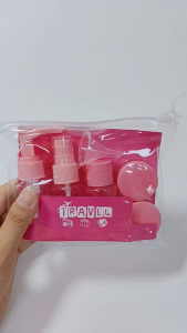 6 in 1 Travel Empty Bottle Container Set with Pouch Portable Makeup Lotion Squeeze Bottle Spray Bottle Cream Bottle