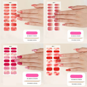 16 Stickers / Sheet Multi-color Stickers Gel Nail Art Stickers (UV Lamp Semi Curing Required) Nail Polish Film Nail Stickers