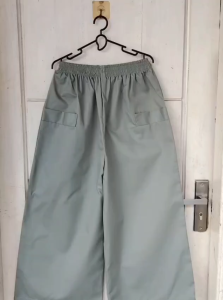 celana kulot panjang katun twill tebal dan mewah saku depan