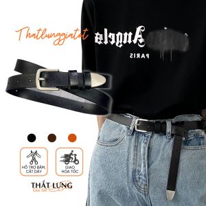 Thắt lưng nam nữ da bản nhỏ y2k phong cách Hàn Quốc bản 2.3cm (Hỗ trợ cắt bấm lỗ dây nịt) TLD026 - Thắt Lưng Giá Tốt
