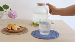 Gradient Elegant Placemats for Dining Table Heat-Resistant Round Design Washable Anti-Slip Coaster