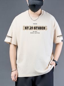 plus Size Mens Short Sleeve T-Shirt Loose Fit Casual Sportswear Summer New Style Big Size Mens Fashion plus Size Cotton Tee