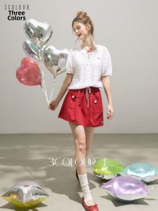 3COLOUR·S | Red A-line Mini Skirt