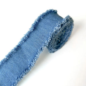 Vintage Handmade Fringe Ribbon with Spool Frayed Edge Polyester Fabric Cloth for Wedding Decor Bridal Bouquets DIY Gift Wrapping