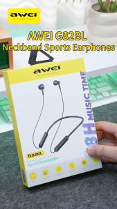 Awei หูฟังบลูทูธสเตอริโอรอบทิศทาง เรียบหูฟังสำหรับเล่นกีฬา18H คอแบตเตอรี่ยาวแบบแขวนสำหรับเล่นเกมเบสลึกหูฟังชาร์จเร็วชนิด C ไม่มีเสียงรบกวน