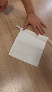 กระเป๋าผ้าถุงรูดผ้าดิบใส่มือถือขนาด7นิ้ว*9นิ้ว แพค 10 ใบ