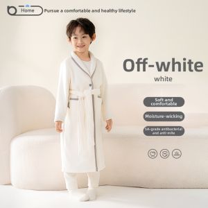 batubatu | Flannel Sherpa Fleece Padded Kids Bathrobe
