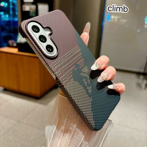 Luxury Business Carbon Fiber Pattern Slim Magnetic Case for Samsung S26 FE S24 S25 S26 Ultra A57 A37 A17 A56 A36 Anti-drop Cover