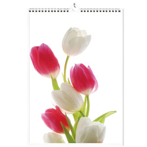 Premium Micro Flower Album Vertical Style Calendar High Definition Monthly Pages Cherry Blossom Lotus Rose Sunflower Wall Art
