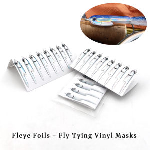 8 Pairs Fleye Foils Fly Tying Kit-Pre-shaped Fish Side Vinyl MasksUpgrade Artificial Fish Head Stickers for Sea Fly Fishing