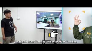 Tenveo 4K PTZ Zoomable Webcam USB Video Conference Camera AI Tracking and Gesture Control with 5X Digital Zoom and 10 Position Presets for Skype/Teams/Zoom Meetings