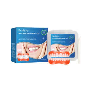 oralhoe | Silicone Denture Set Perfect Fit Mouth Cavity Orthodontic Repair Teeth Upper Lower Snap on Comfortable Relines Soft Dentures Kit
