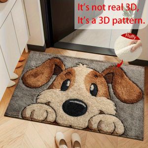VIKAMA Adorable Puppy Bath Mat Soft Warm and Noise-Reducing Bathroom Mat for Entrance Hallways Home Decor Rug