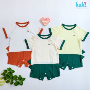 Bộ body đùi cộc tay phối màu vải sợi tre cao cấp cho bé 4-12kg + Set body liền thân cho bé chất liệu Bamboo siêu mềm mịn hàng chính hãng xuất khẩu HAKI BB047