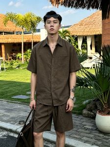 OUMULONG | Stylish Casual Breathable Linen Shirt and Shorts Set