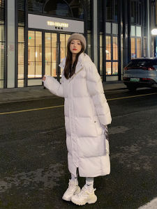 Korean Style Womens down Cotton Jacket Long Loose Thick Winter Coat over Knee Length Student Uniform Winter Outerwear