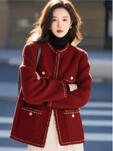 GOUWU | Unique Red Woolen Thickened Coat