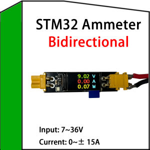 15A STM32 XT30 DC Bidirectional Power Meter 12V 24V Li-ion Lifepo4 Lithium Battery Charger/Discharger Digital Voltmeter Ammeter
