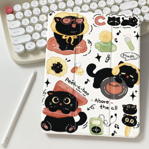 case iPad Gen11 Gen10 Air7 11 ที่ใส่ปากกา ลูกแมวดนตรี เคสไอแพด Air6 Gen9/8 10.2 Air5 10.9