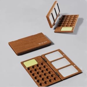 24ตารางที่ถอดออกได้ไม้สีน้ำกล่อง Palette Art ภาพวาดอุปกรณ์  Travel Pack ภาพวาดสีน้ำเก็บกล่องเปล่า