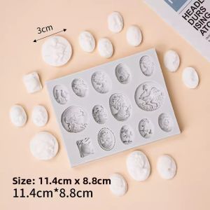 Retro European Style Roman Column Silicone Flower Vase Angel Cupid Chocolate Cake Decoration Baking Mold Kitchen Cooking Tool