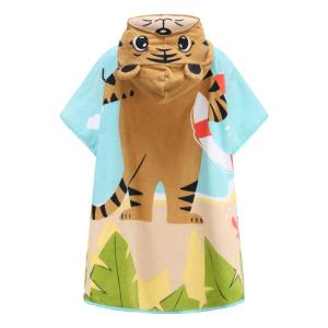 ผ้าขนหนูอาบน้ำเด็ก Pure Cotton ดูดซับน้ำได้ดี ไม่ติดผม ผ้าคลุมกันน้ำ ผ้าขนหนูสำหรับเด็ก Decathlon IVA2