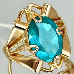 Huitan Special Design Women Ring Gold Color Geometric Inlaid Shiny Blue/Red CZ Fashion Wedding Party Accessories Modern Jewelry