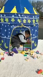 Kids Castle Tent Kids Play Tent (Blue/Pink)