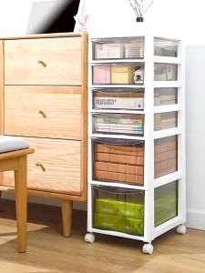5 Layers Office Drawer Storage Cabinet with Wheel Movable Stationery File Storage Rack Under Desk Drawer Document File Organizer Tray Drawer File Bond Paper Organizer Makeup Storage Trolley Cosmetics Organizer Home Furniture