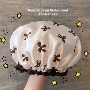 GUOQI | Waterproof Shower Cap Dual Layer Oil-proof