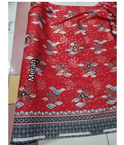 Kain Bahan batik semi sutra halus mega mendung / Bahan kemeja dress batik (hrg 1 mtr)