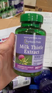 (BILL HÃNG)Viên Uống Bổ Gan Chiết Xuất Từ Cây Kế Sữa Puritans Pride Milk Thistle Extract