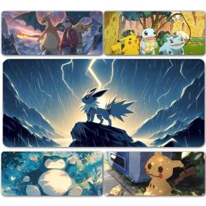 Bandai | Pokemon Charizard Gaming Mouse Pad Large Desk Mat 2MM Stitched Edge Non Slip Rubber Base Keyboard Pad Office Laptop Table Decor